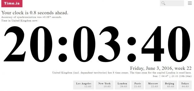 time.is atomic clock